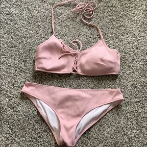 Vs pink ribbed swimsuit